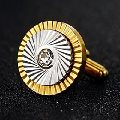 镶钻双色電(diàn)镀袖扣